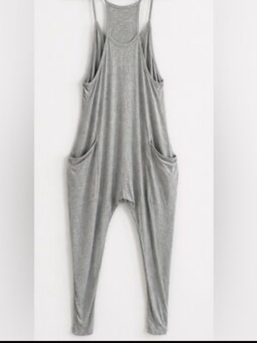Women’s Gray Relaxed Jersey Harem Jumpsuit - Picture 3 of 3
